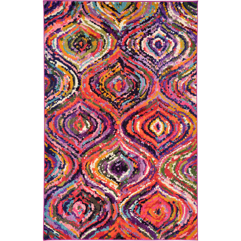 Langley Street Eddins Performance Purple/Orange Rug & Reviews Wayfair
